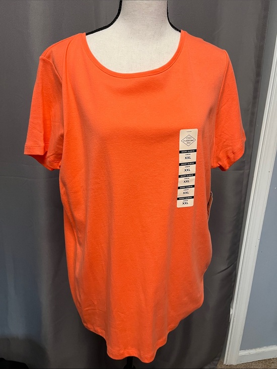 St. John's Bay Tops - St. John's Bay Short Sleeve Tee in Bright Orange